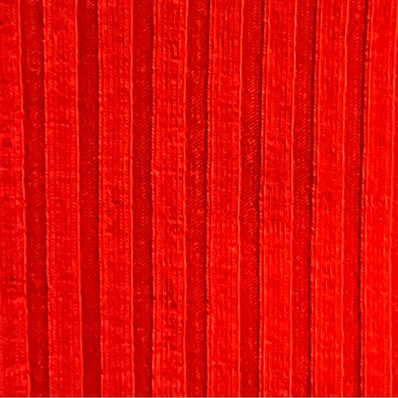 Enza Costa Viscose Rib Twist Back, Long Sleeve Red Midi Cocktail Dress, Sz S - Picture 13 of 14